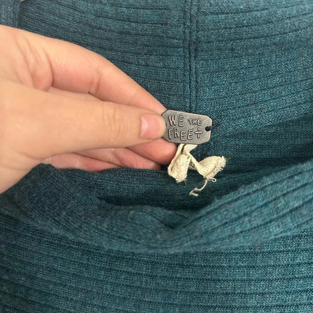 We The Free Teal Cowl Neck Sweater - Picture 6 of 7